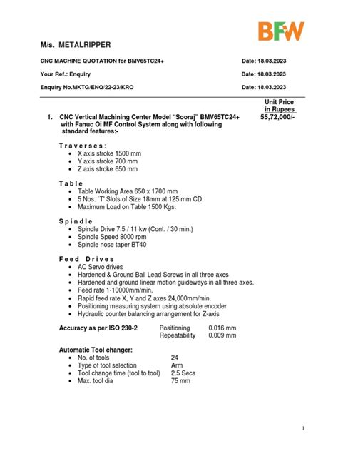 cnc machining quotation format|one off cnc machining.